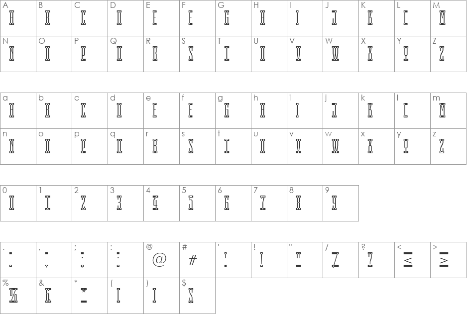 a_EmpirialCmSp font character map preview