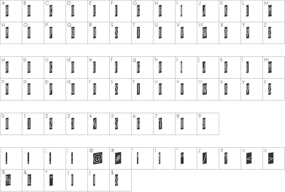 a_EmpirialCmUp font character map preview