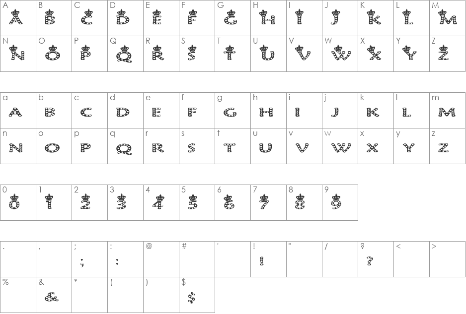 NewFont font character map preview