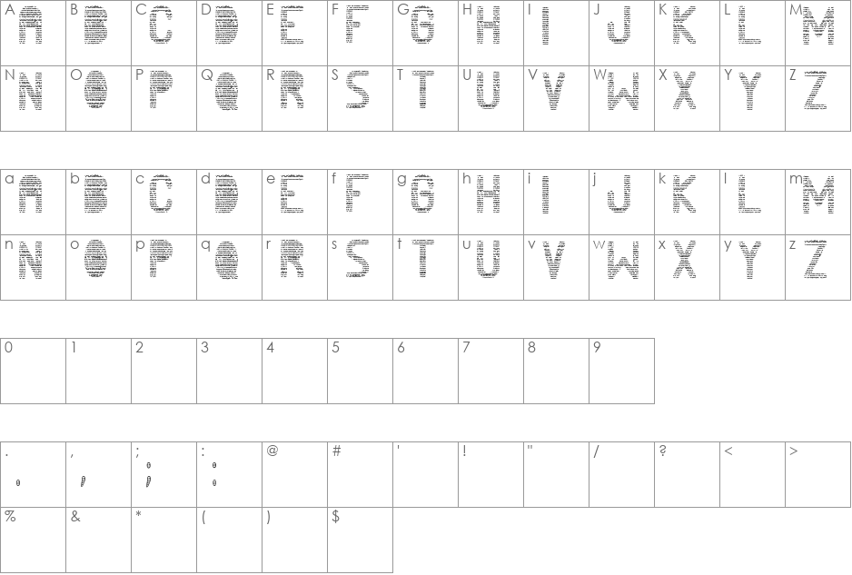 News papers st font character map preview