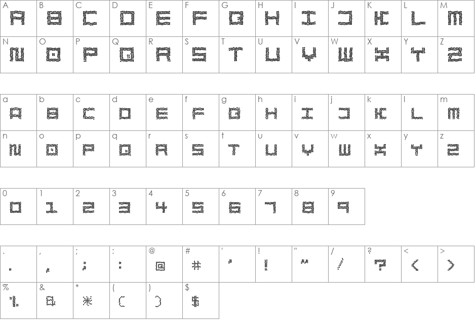 NewUnicodeFont font character map preview