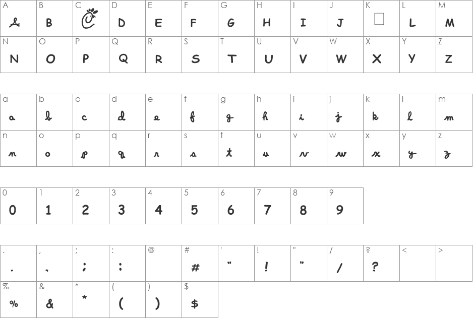 NewWGL4Font font character map preview