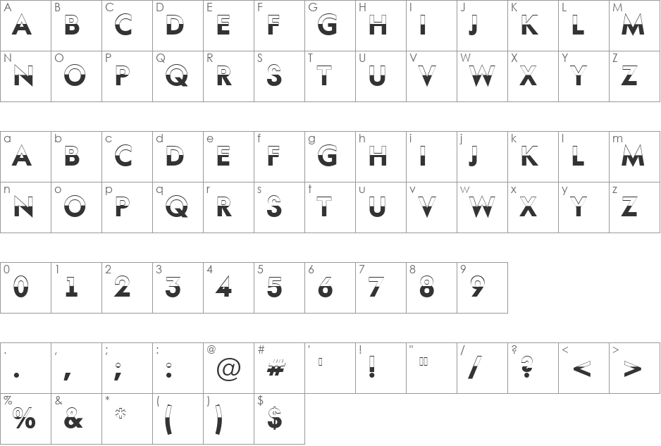 a_FuturaOrtoTitulB&W font character map preview