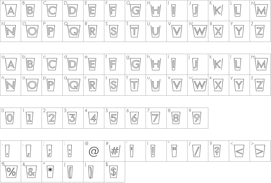 a_FuturaOrtoTtlCmSwOtl font character map preview