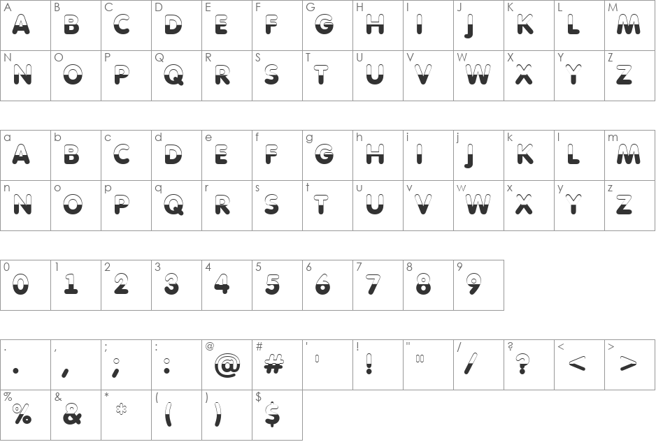 a_FuturaRoundTitulB&W font character map preview