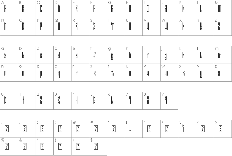 NICEOMI FREE font character map preview
