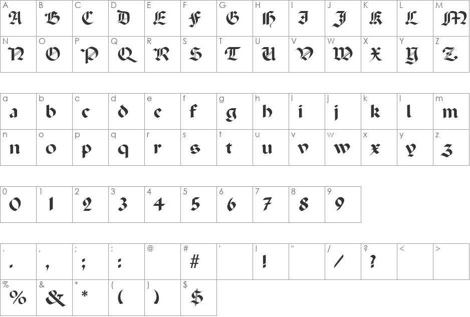 NicoleBecker font character map preview