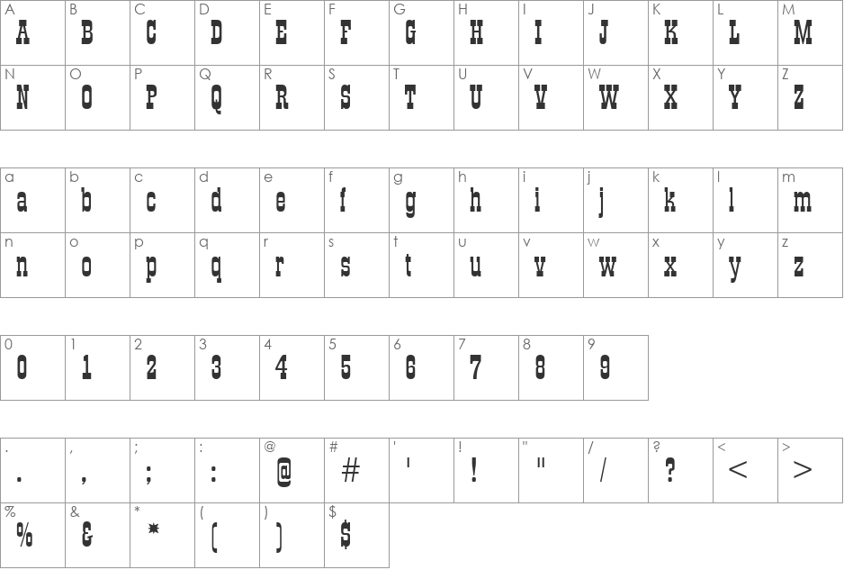 a_Gildia font character map preview
