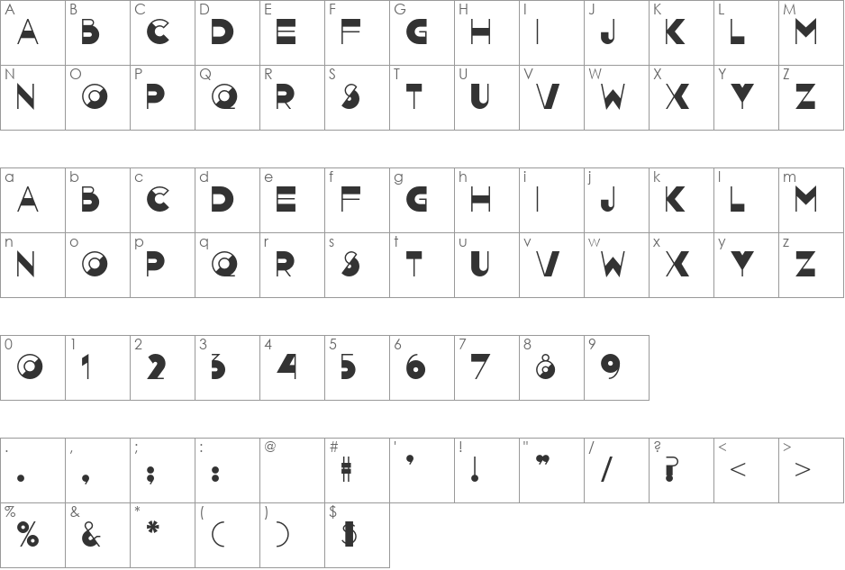 Nightcap NF font character map preview