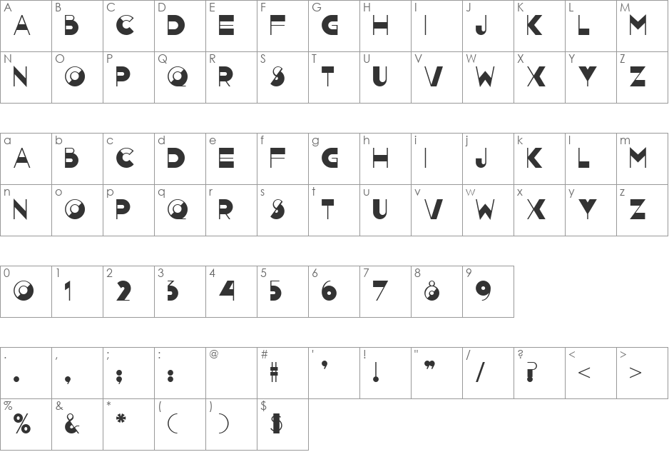 Nightcap NF font character map preview