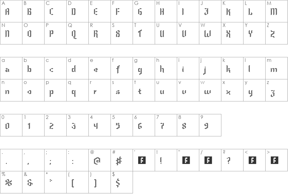 Nimrodel FS font character map preview