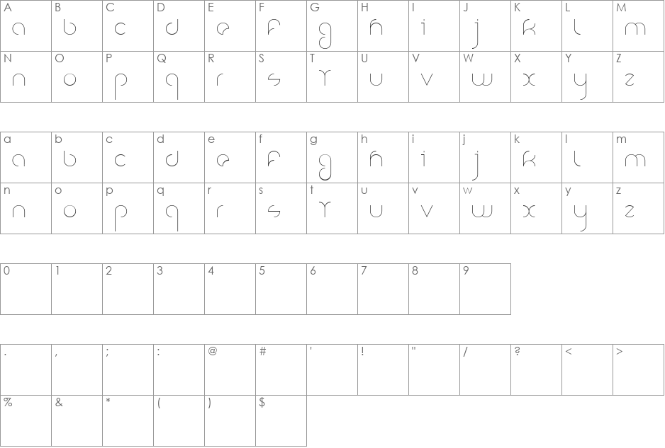 Nioubes Font font character map preview