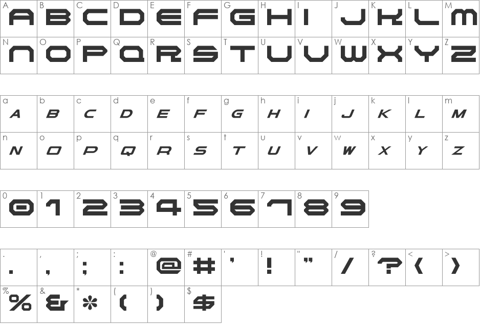 NiseSegaSports2k3 font character map preview