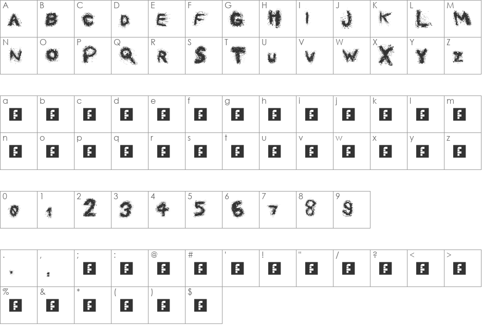 Nitro Acid font character map preview