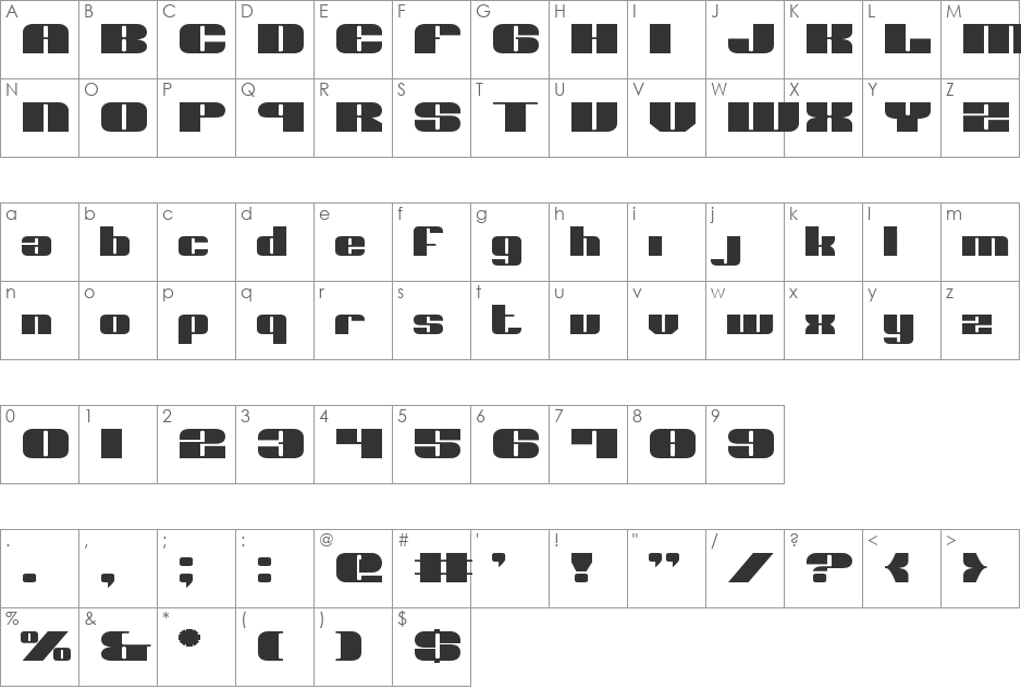 Nolo Contendre Expanded font character map preview