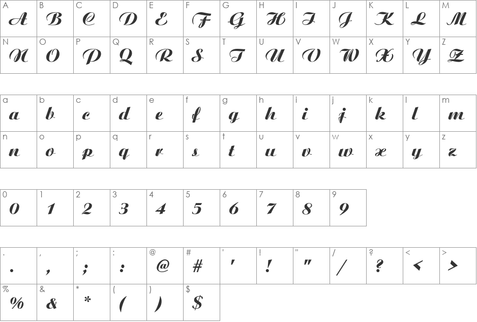 Nomalithicly - Normal font character map preview