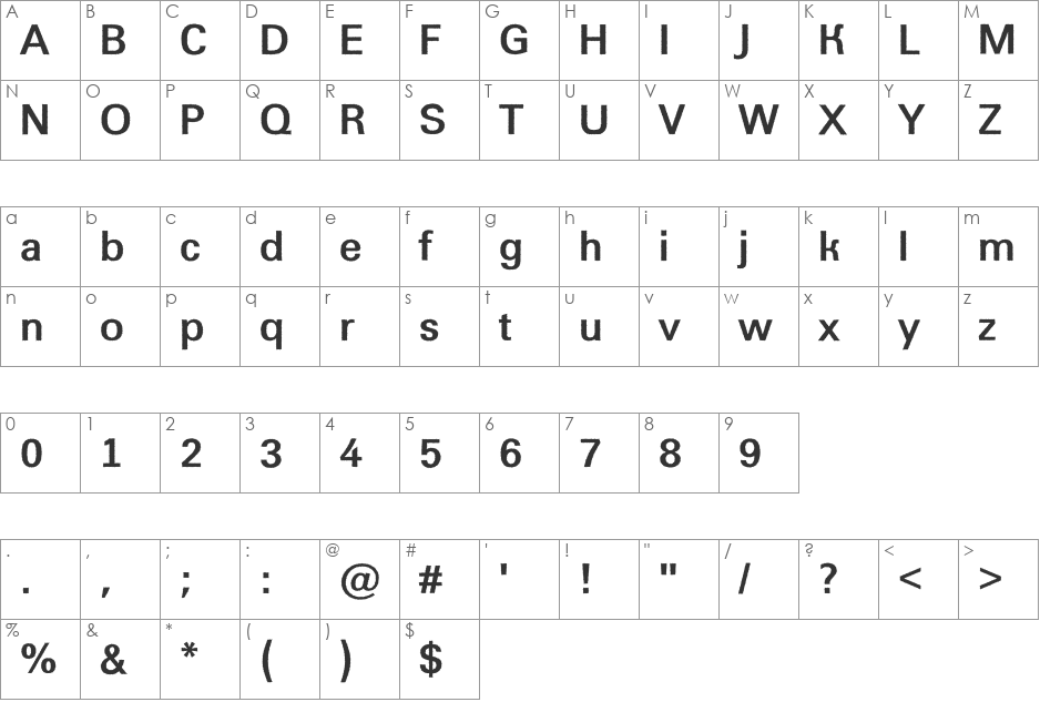 a_GroticRough font character map preview