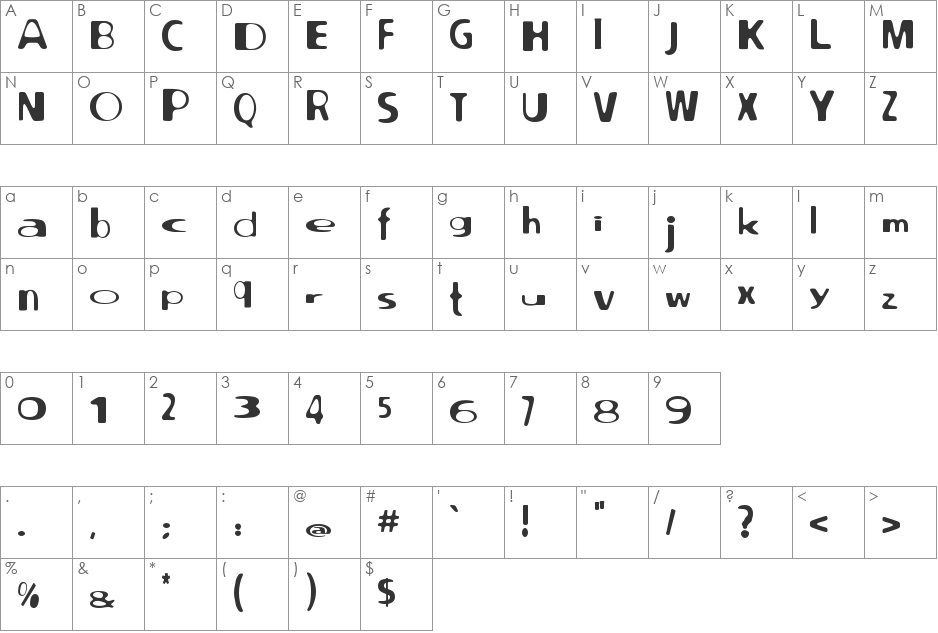 North point font character map preview