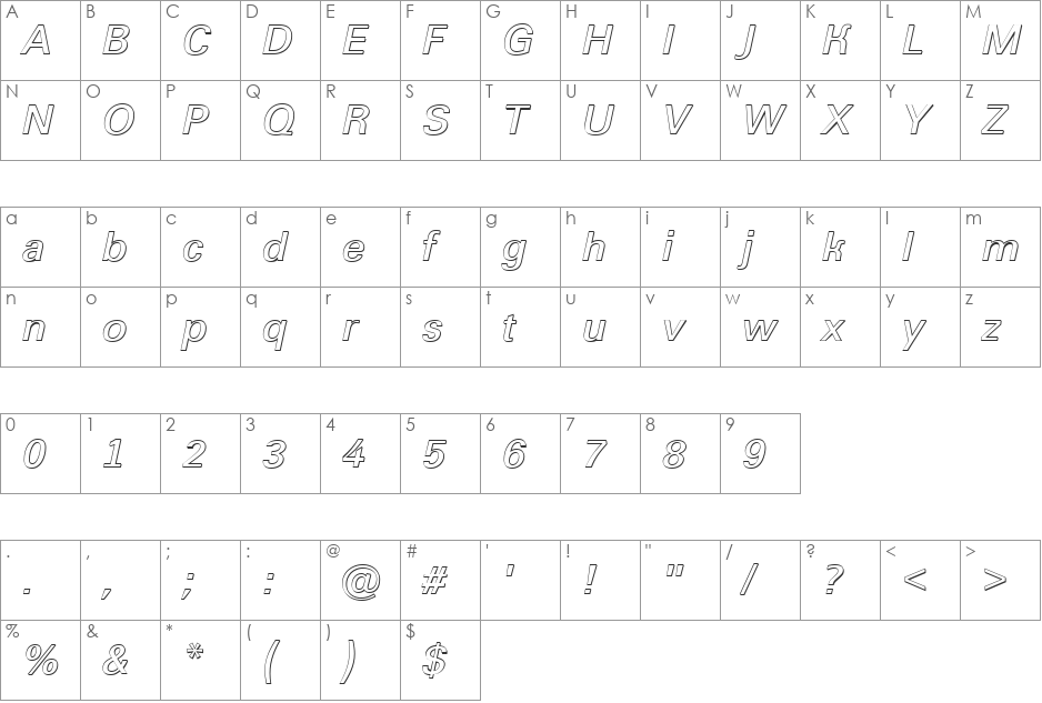 a_GroticSh font character map preview