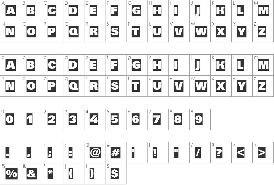 a_GroticTitulHvCm font character map preview