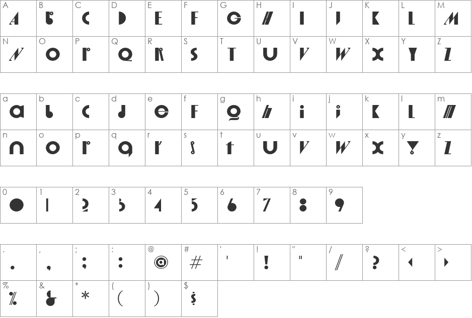 NowGrotesk font character map preview