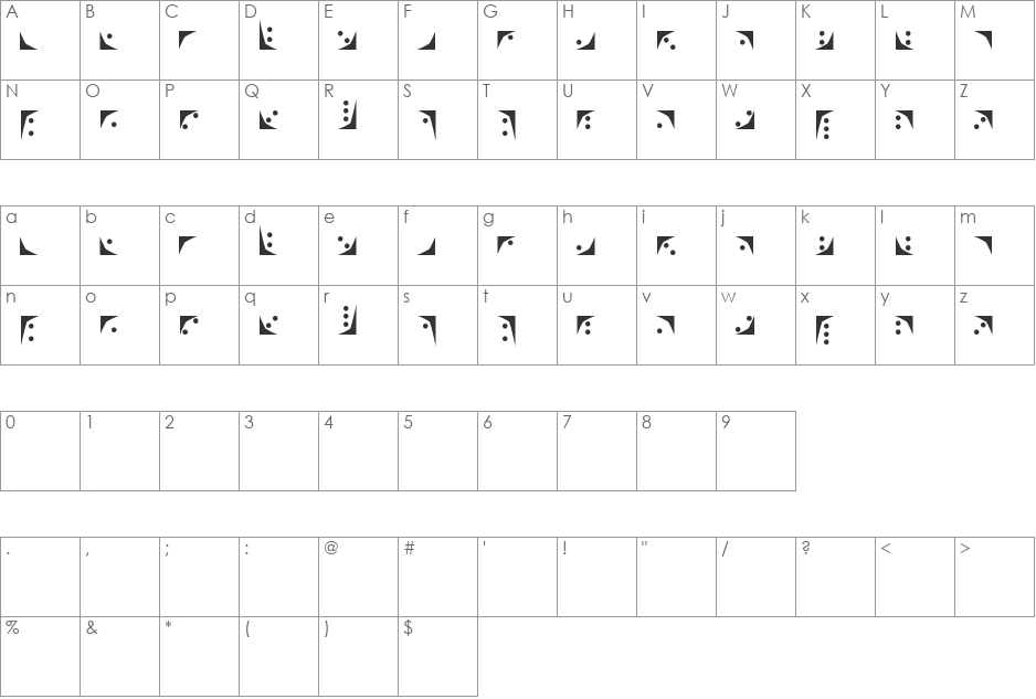 Nox font character map preview