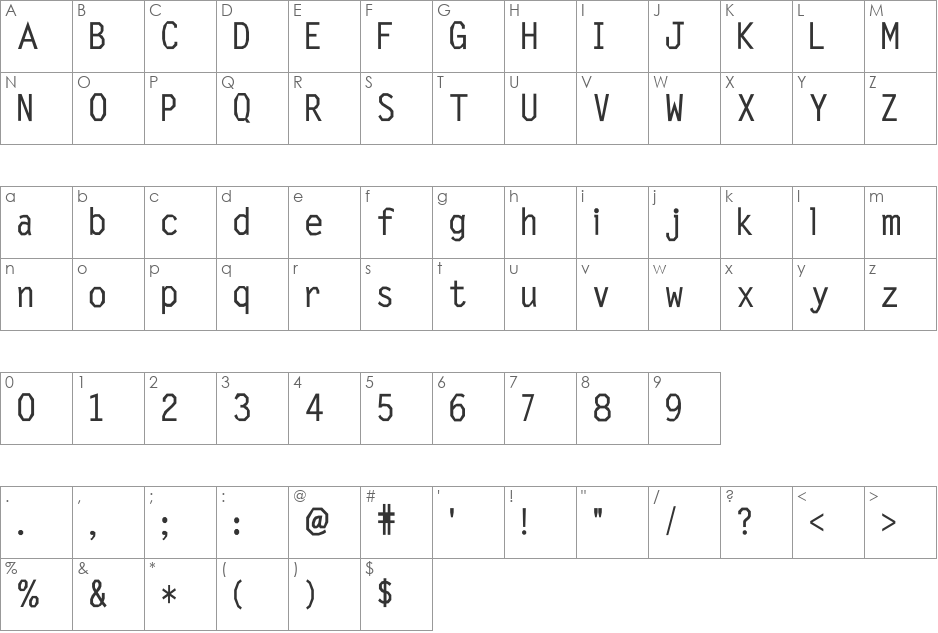 ntwetal font character map preview