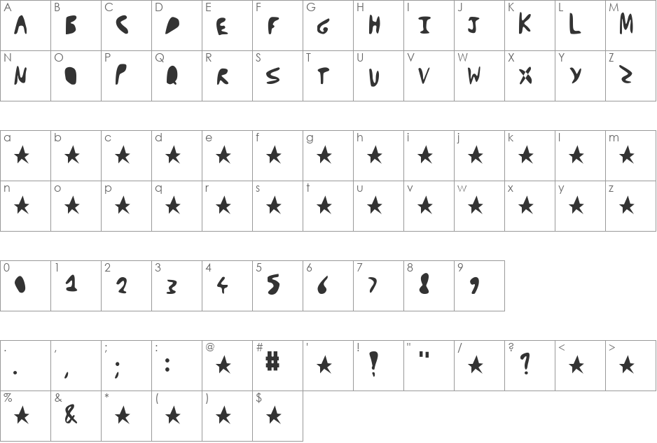 NUMBER 18000!!! font character map preview