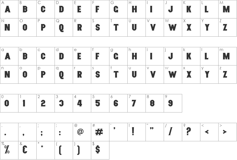 Nurjan Free font character map preview