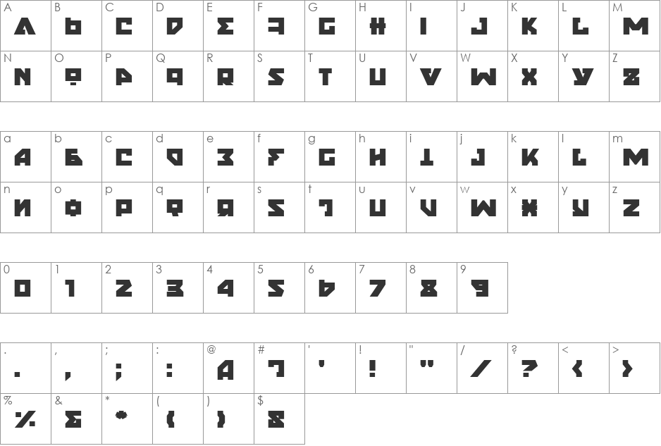 Nyet Semi-Bold font character map preview