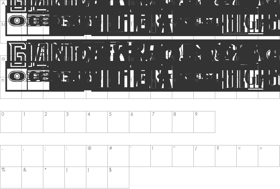 ObeyGiantPoster font character map preview