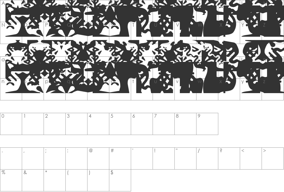 ObeyRorschach font character map preview