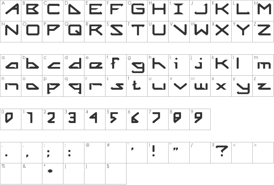 Octicity font character map preview
