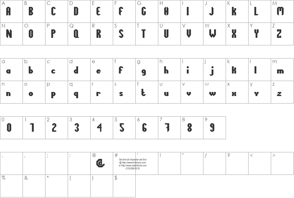 Octogone Tryout font character map preview