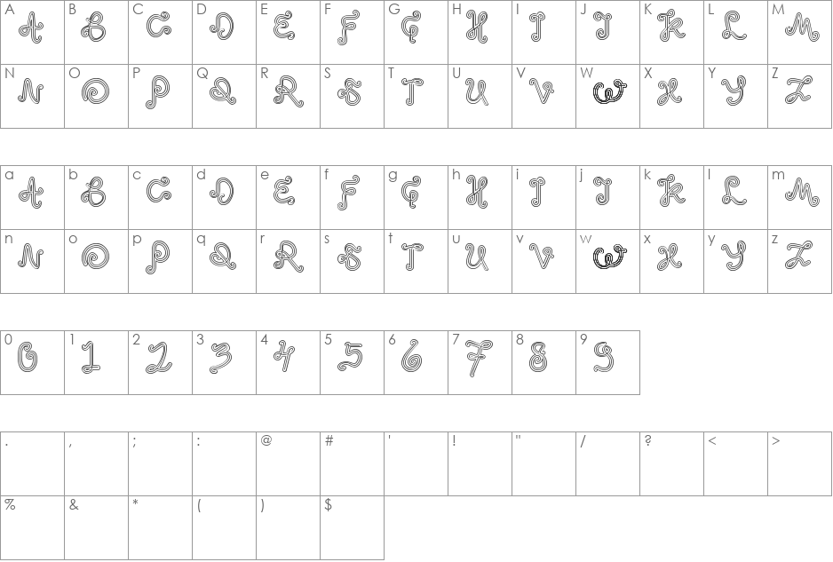 odd ethnic font character map preview