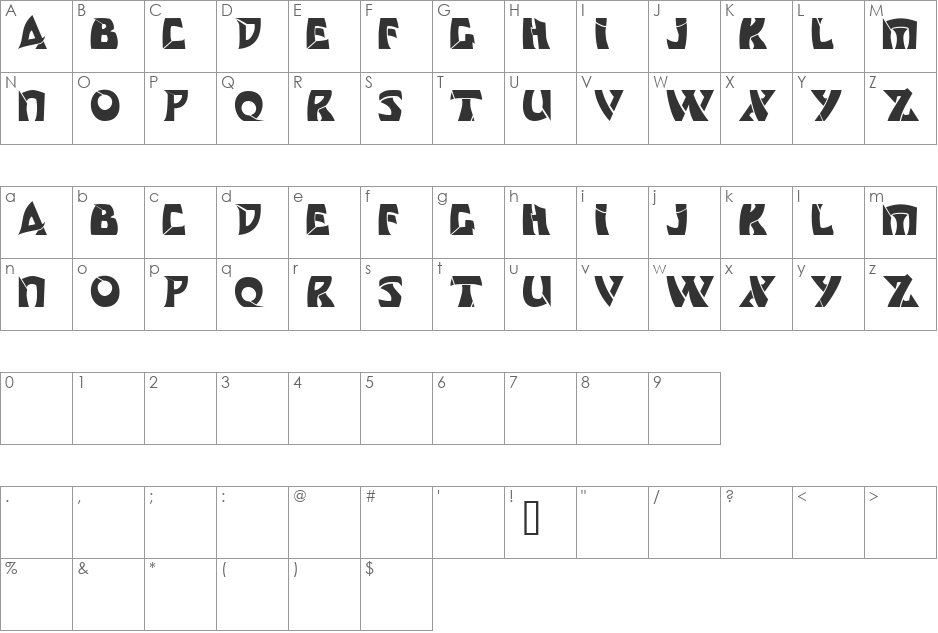 Odishi font character map preview
