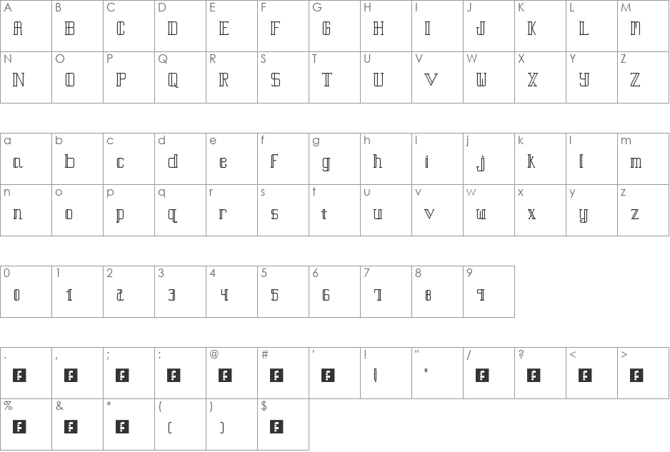 Of Course font character map preview