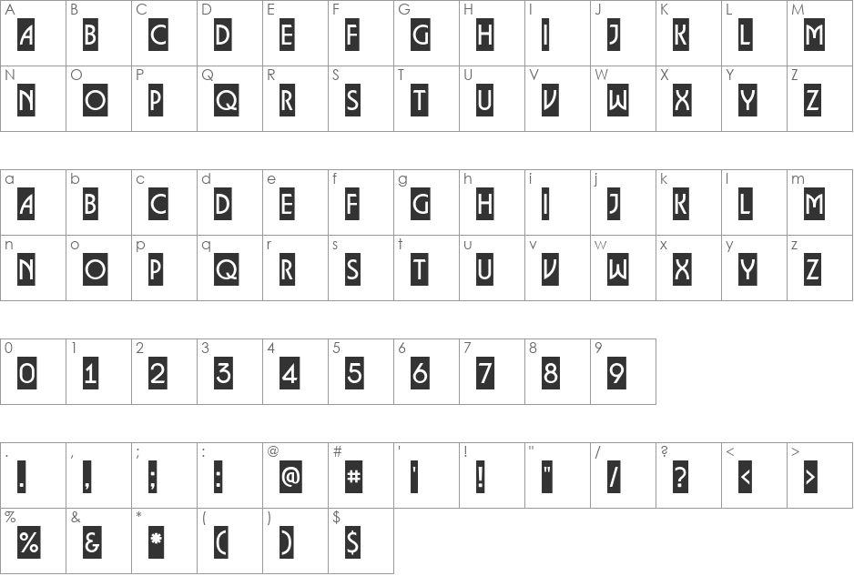 a_LancetCm font character map preview