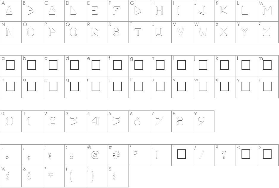 OFFSHORE font character map preview