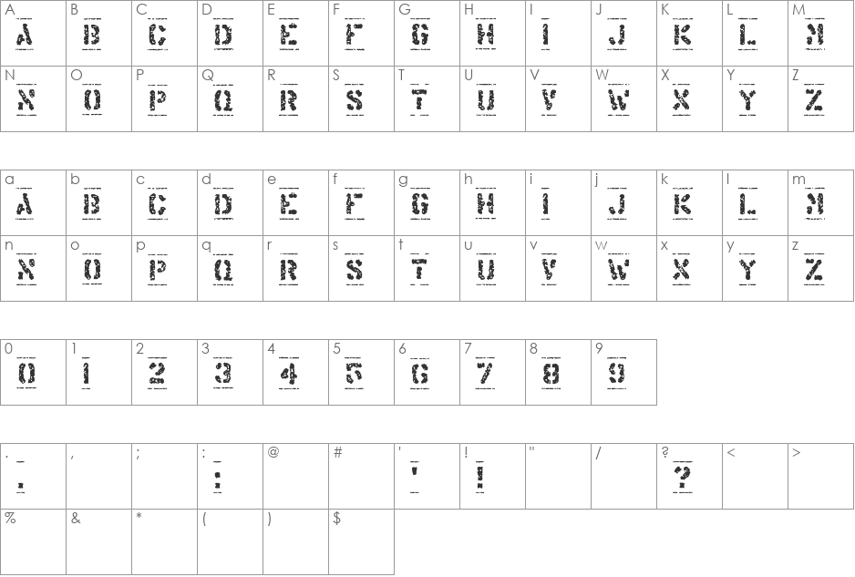 Offshore Banking Business font character map preview