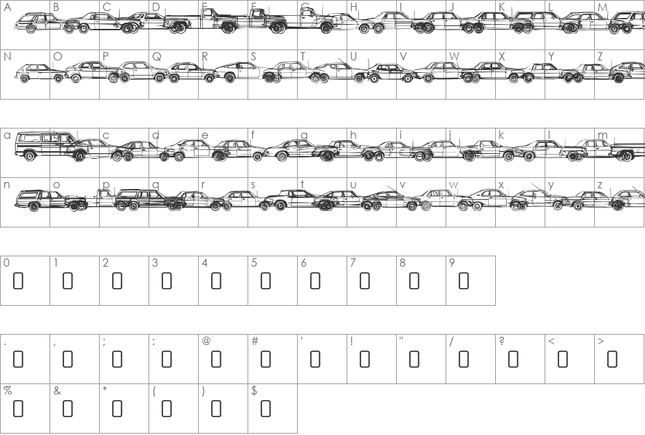 Oil Crisis font character map preview