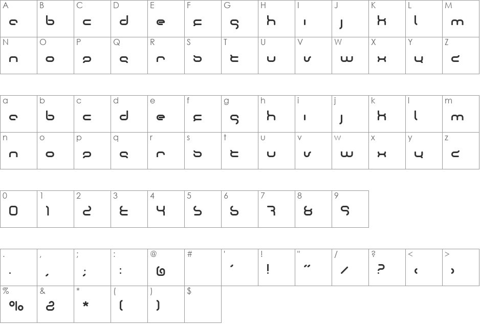 oktober font character map preview