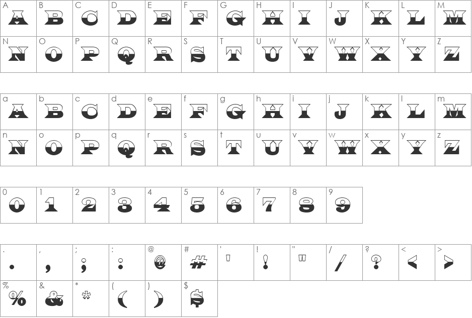 a_LatinoTitulB&W font character map preview