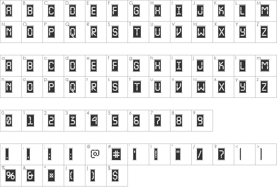 a_LCDNovaCmFr font character map preview