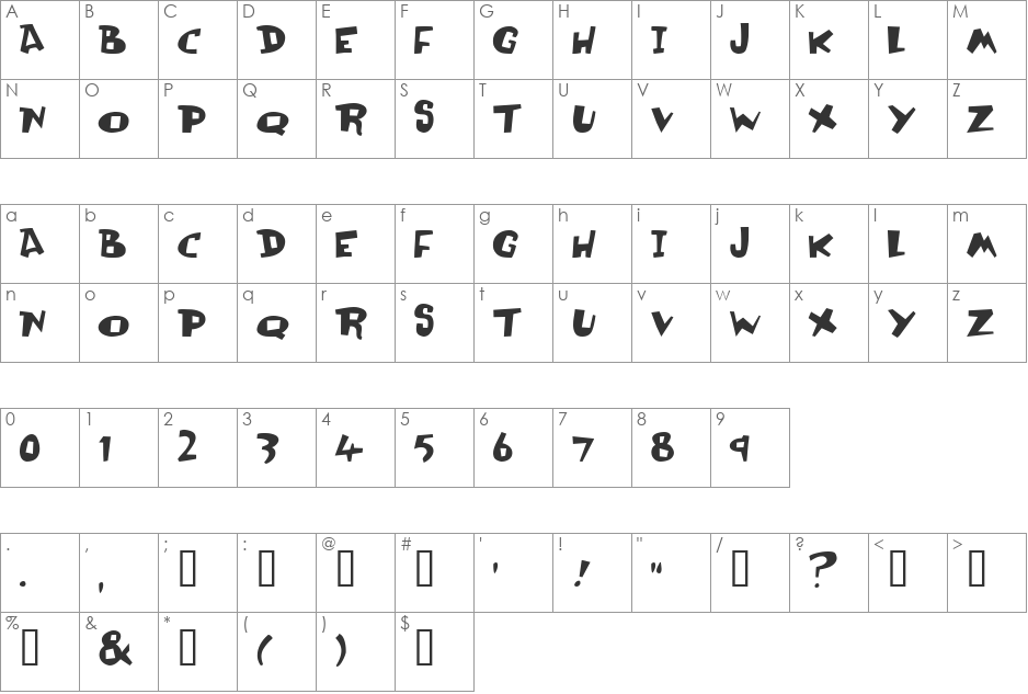Olli Compolli font character map preview