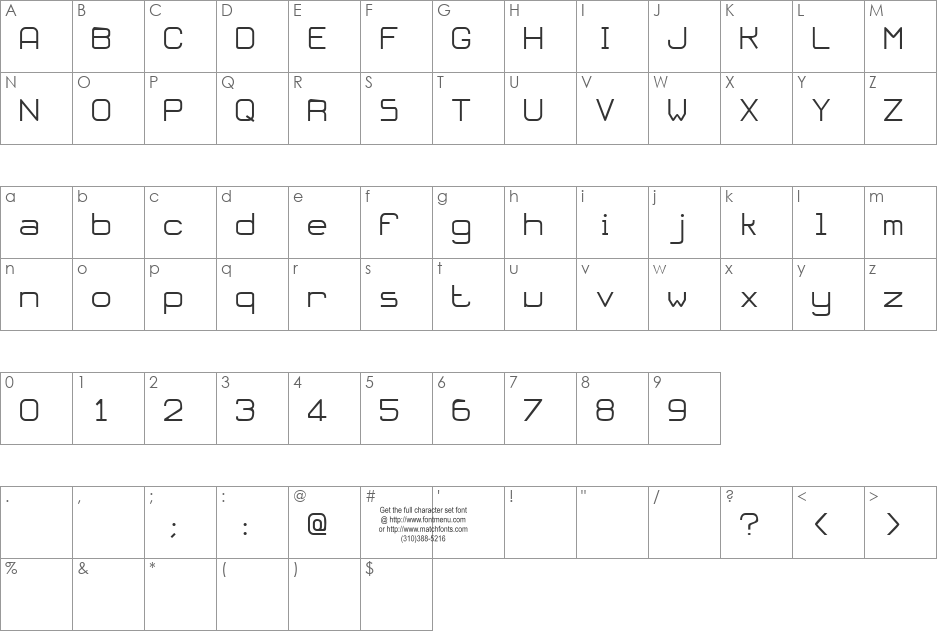 Oloron Tryout font character map preview