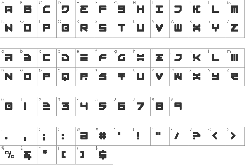 Omega-3 Light font character map preview
