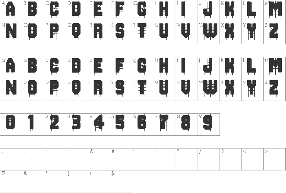 On The Roof font character map preview