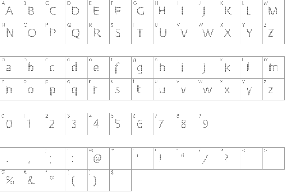 one font character map preview