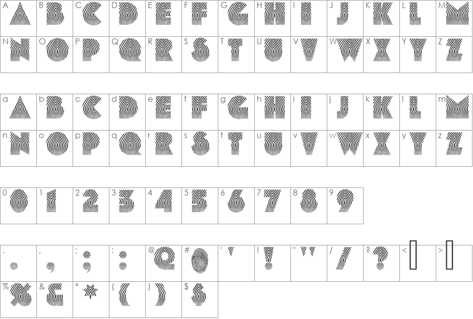 Onion font character map preview